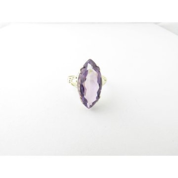 Vintage 14 Karat Yellow Gold Amethyst RIng Size 6.75 #2380 - Picture 2 of 6